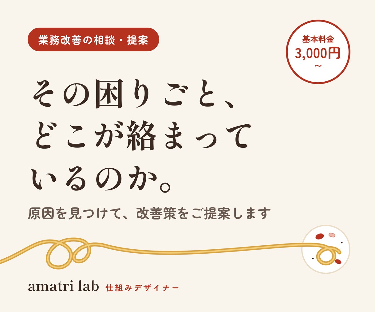 お仕事の困りごと、ほどいて改善策をご提案します 業務のムダを見つけて改善の道筋をご提案します イメージ1