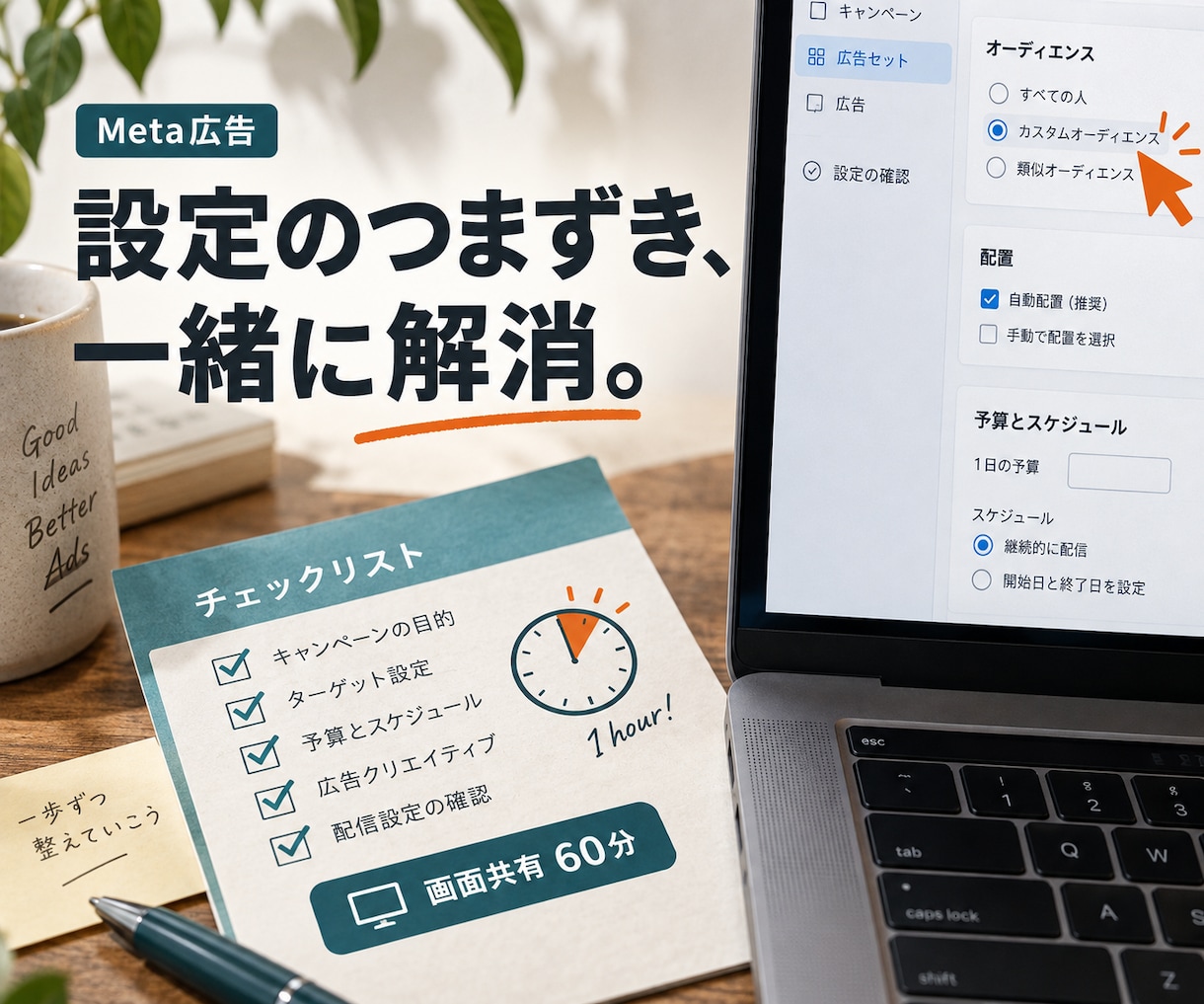 Meta広告の初期設定・計測をサポートします 画面共有60分|広告設定・ピクセルの疑問を整理 イメージ1