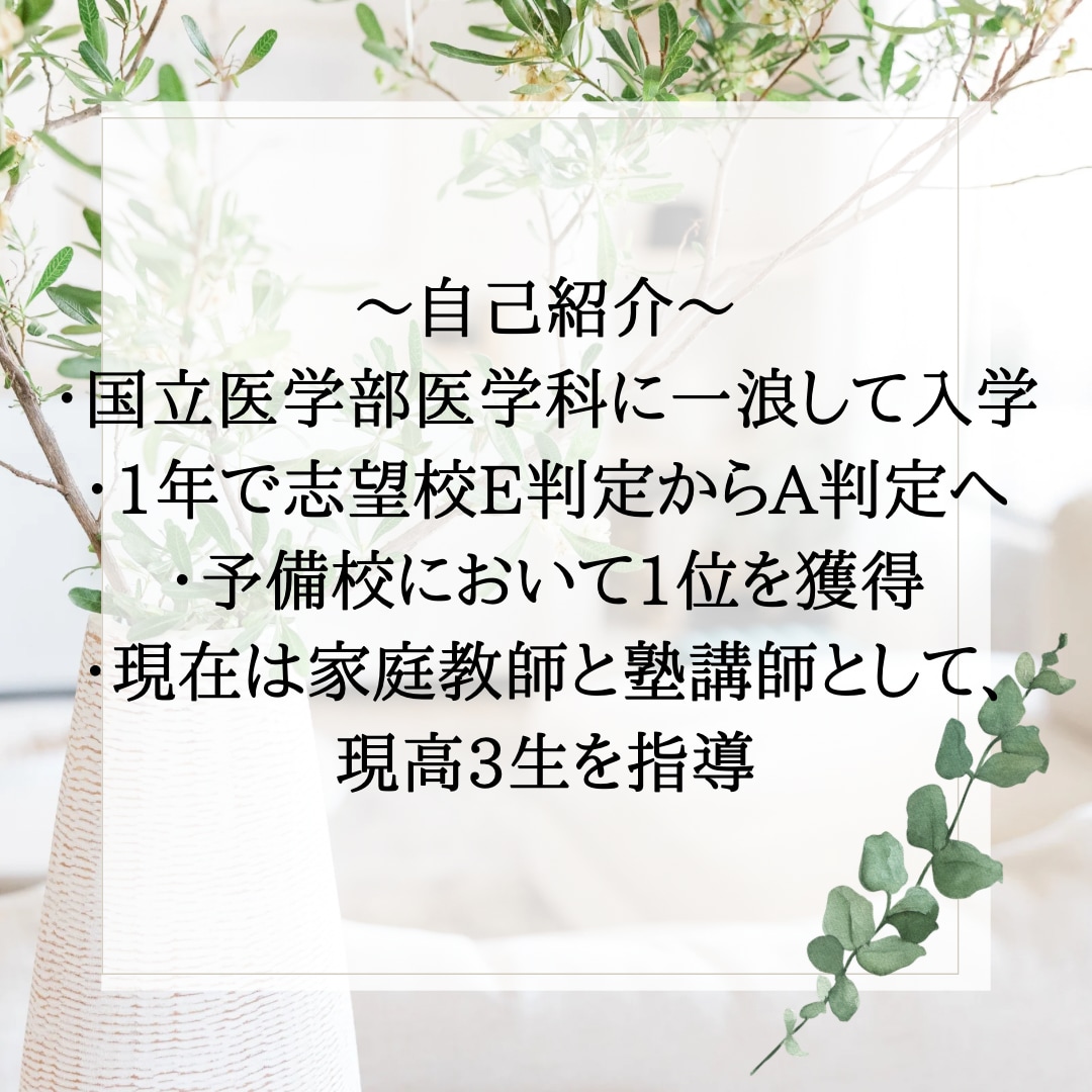 現役医学部生がアドバイスをします 国立医学部 E→A判定にする方法を伝授！ イメージ3
