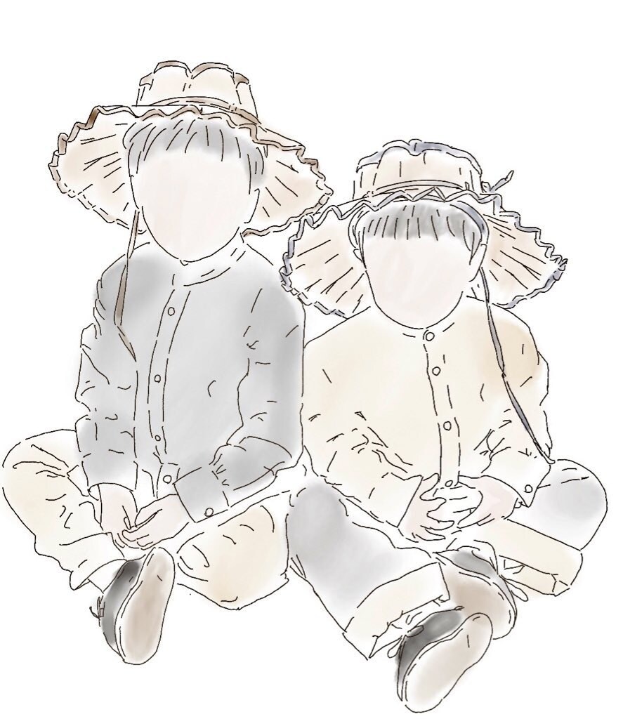 写真をもとに線画ニュアンスイラスト描きます じんわり柔らかい雰囲気に♡家族写真やウェルカムボードなど○ イメージ3