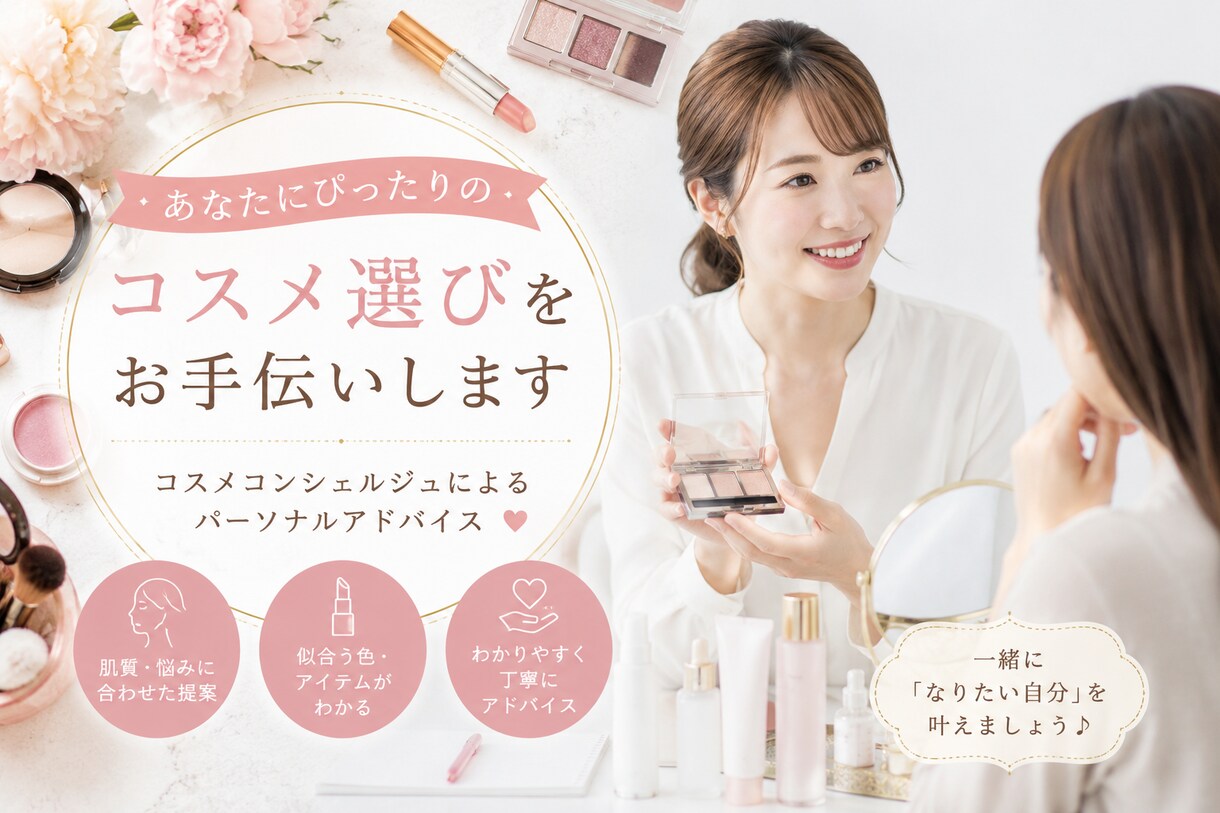 コスメコンシェルジュがコスメ選びのコツ教えます 初心者大歓迎！あなたにぴったりのコスメを選びます イメージ1