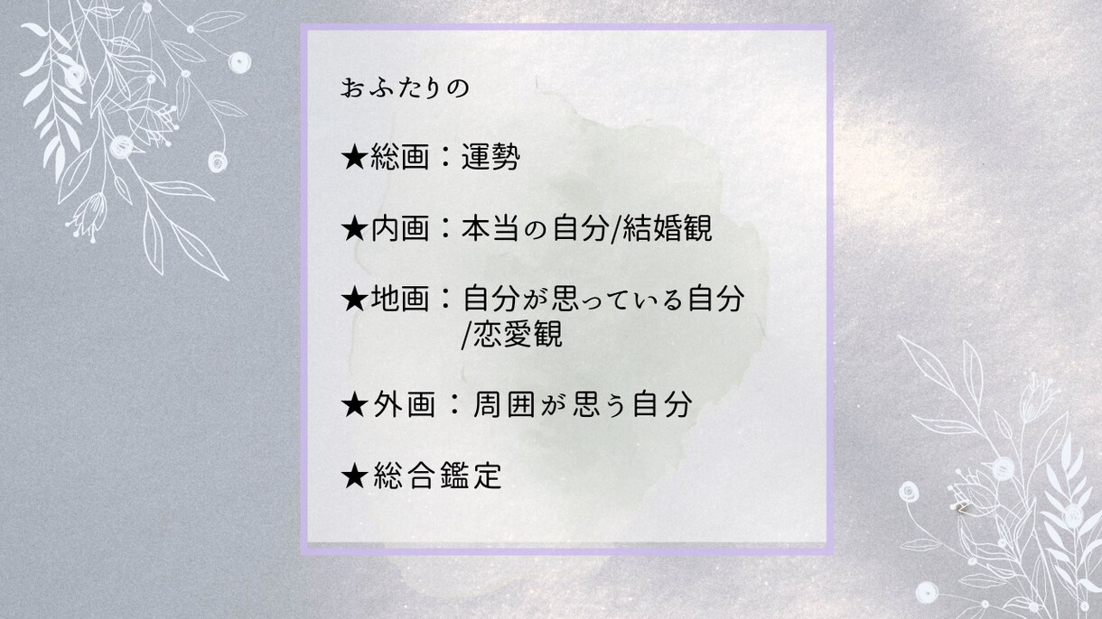 姓名判断から運命のメッセージを読み解いていきます 心の奥に隠している思い、その先に待つ未来を鑑定します イメージ4