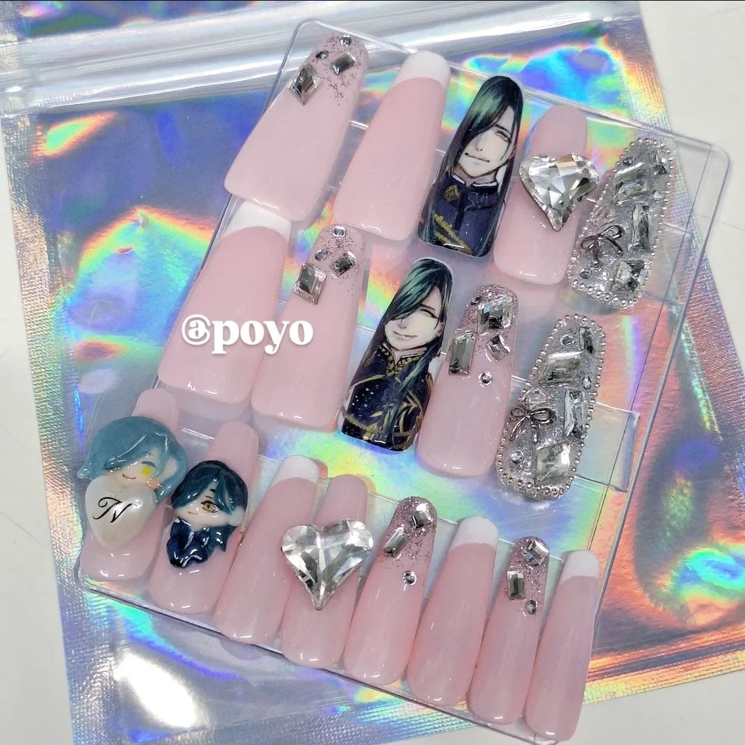 サイズ心配不要！￥3500ネイルチップ作ります サイズ色々18枚セットパーツアートすべて込み一律￥3500 イメージ6