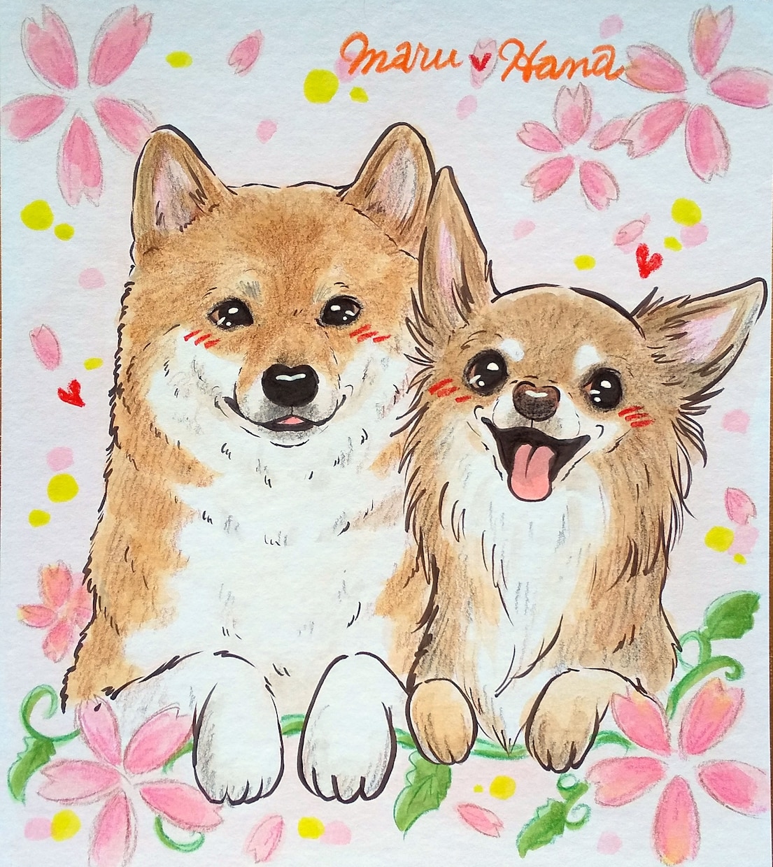 プロが制作☆可愛いペットの似顔絵をお描きします 世界で1枚の手描き似顔絵！自宅用、プレゼント用に！《送料込》 イメージ6