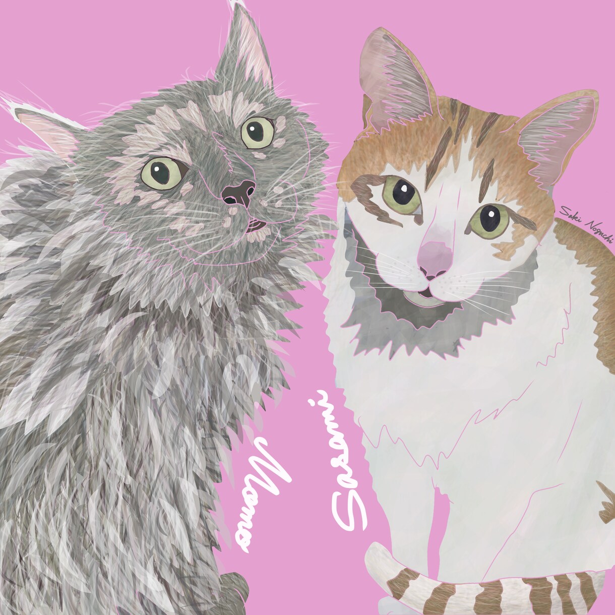 データでお渡し♡ペットの似顔絵をアートに描きます SNSのアイコン、グッズへの加工も自由♪ イメージ3