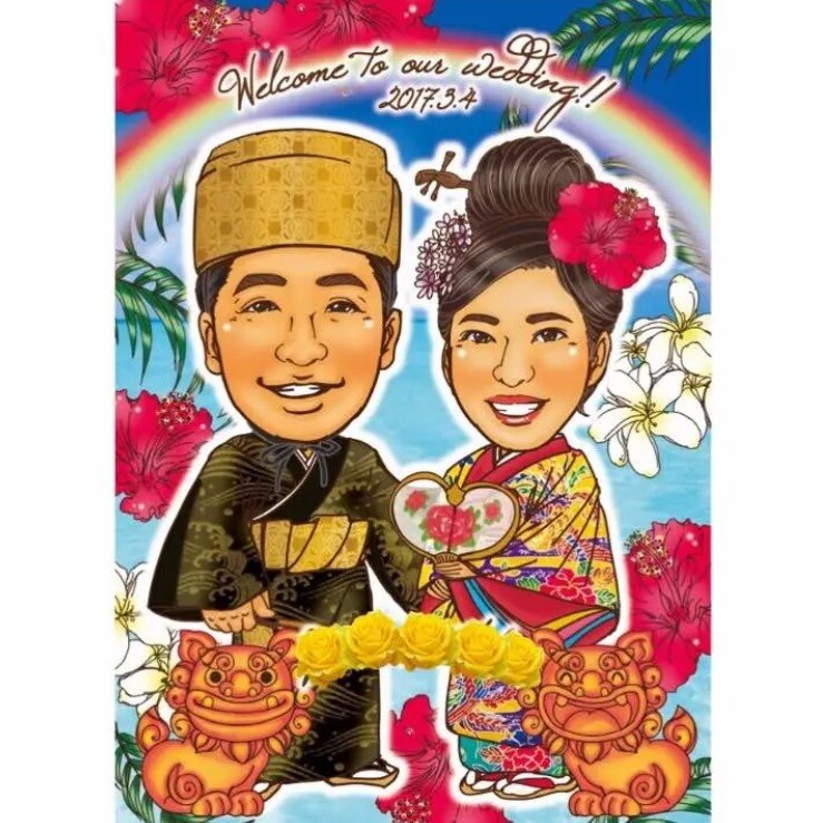 結婚式用に似顔絵を作成します お二人の記念になる一枚を似顔絵でお描きします！ イメージ3