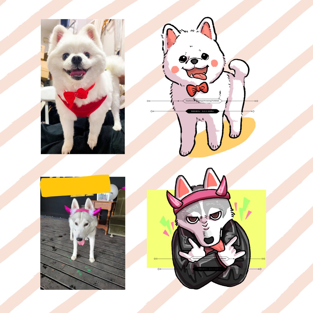 大切なペットの似顔絵描きます ペットちゃん達のデフォルメキャラ似顔絵いかがですか？ イメージ7