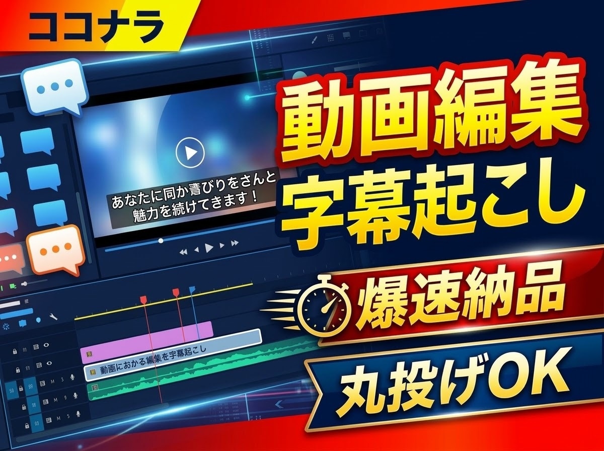 高品質！！動画の字幕起こし・テロップ作成をします ビジネス文書1級保持！文字起こしから見やすい字幕配置まで対応 イメージ1