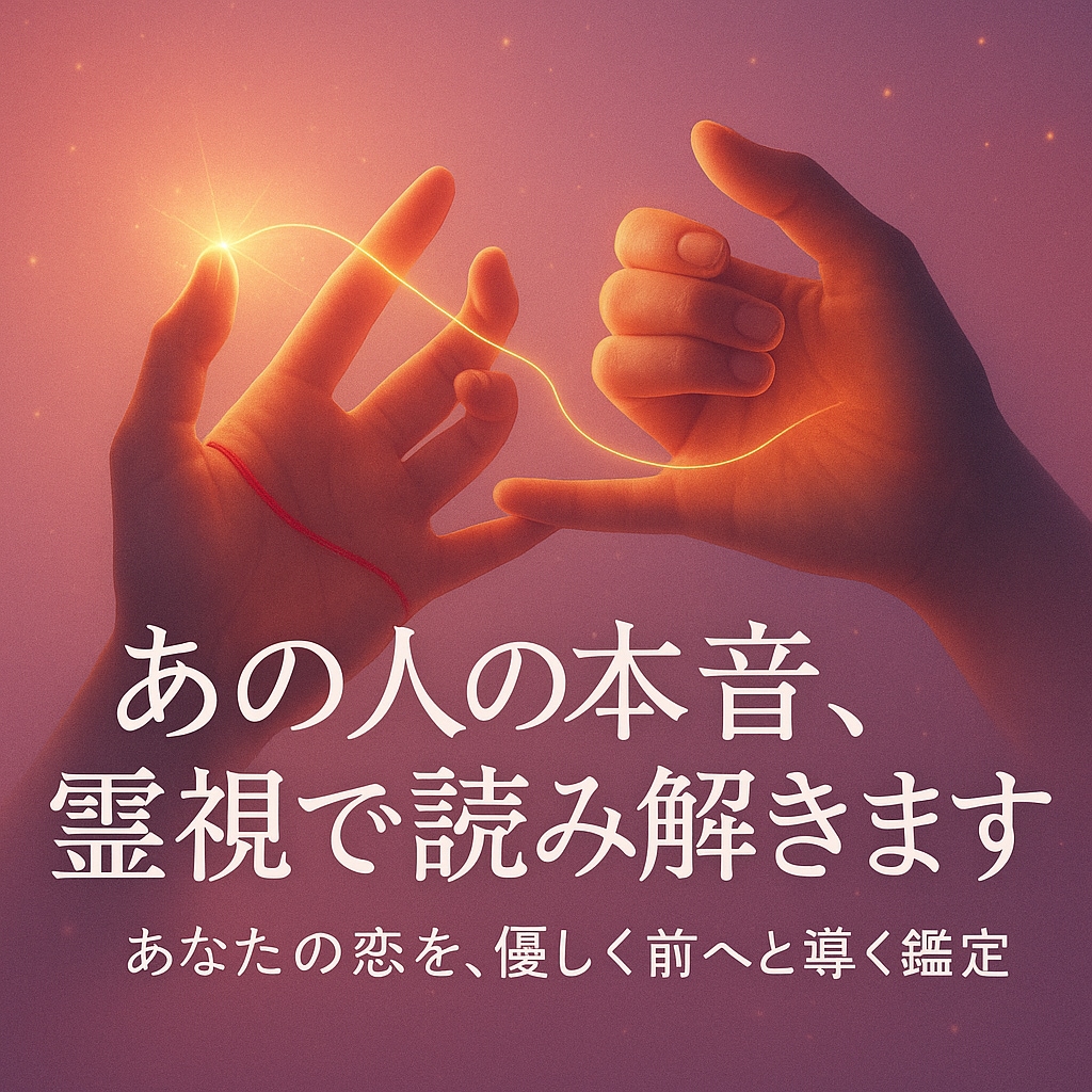 霊視で相手の本音とあなたの未来を読み解きます 心の奥を見抜き、恋も人生も進むための現実的な答えお伝えします イメージ2