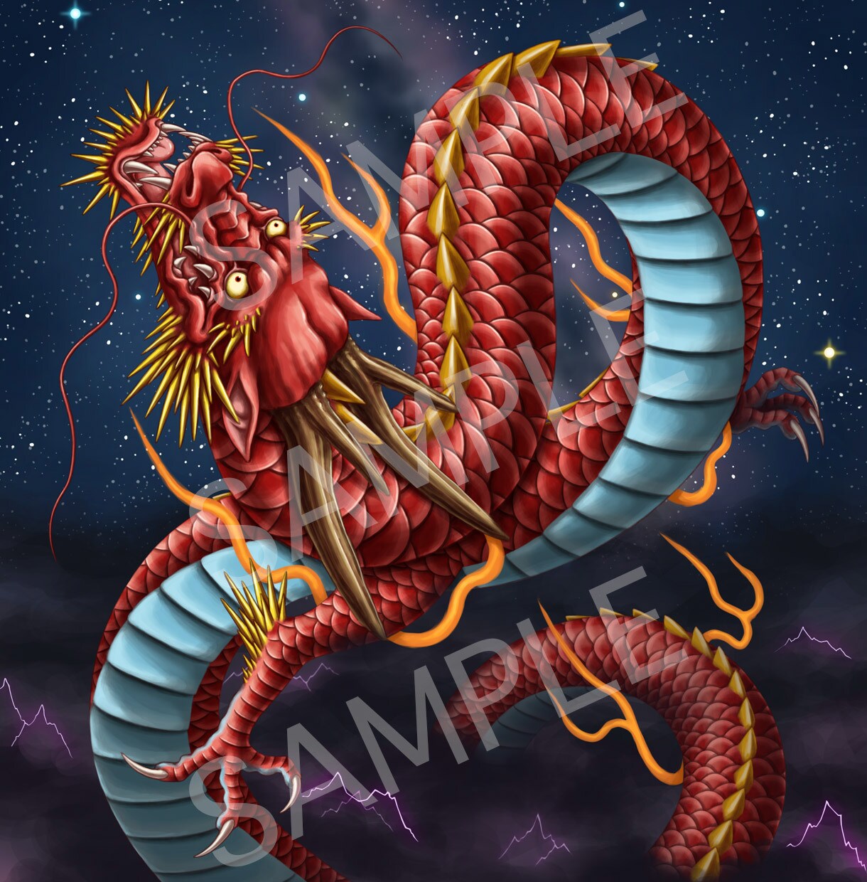 迫力のある・神々しい龍のイラストを描きます モノクロから色付きまでオーダーメイドで承ります イメージ2