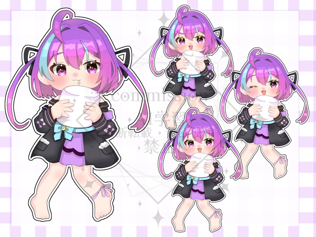 もちもちかわいいSDイラストを制作します 商用利用込のSD全身をお描きします イメージ2