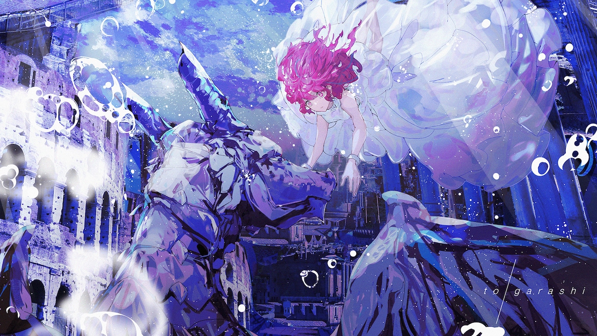 一枚絵制作！歌ってみたなどのイラストを描きます 目を惹く構図、綺麗な色使いならお任せください！ イメージ5