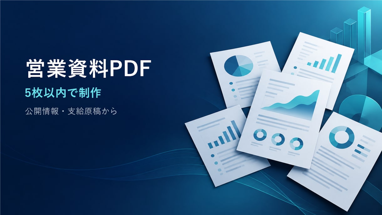原稿から営業資料PDFを制作します 支給原稿と根拠を整理し、5枚以内のPDFに イメージ1