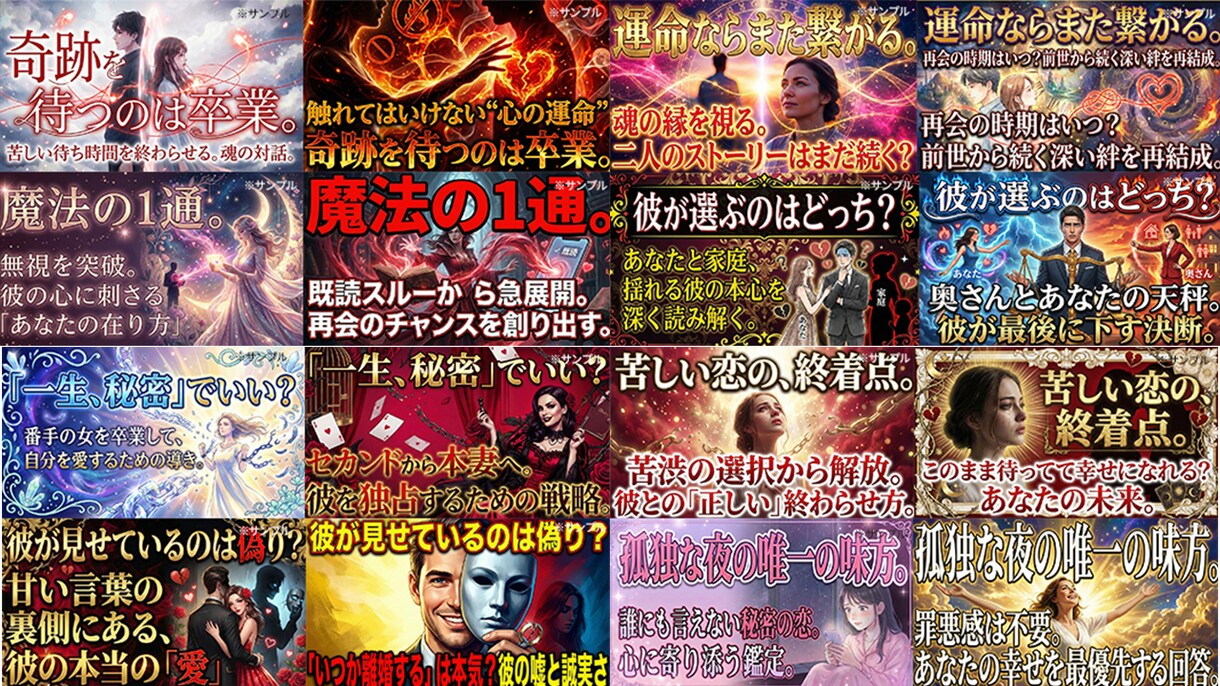 占い・恋愛特化|YouTubeサムネイル制作します 本気の鑑定が、軽く見られないデザインに イメージ5
