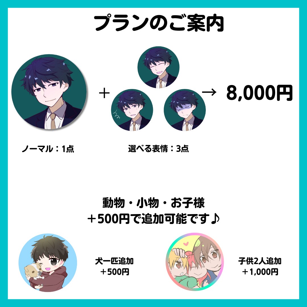 男性にオススメ♪アイコン表情4点セット描きます ビジネス副業に！SNSアイコンやブログ・YouTubeなどに イメージ4
