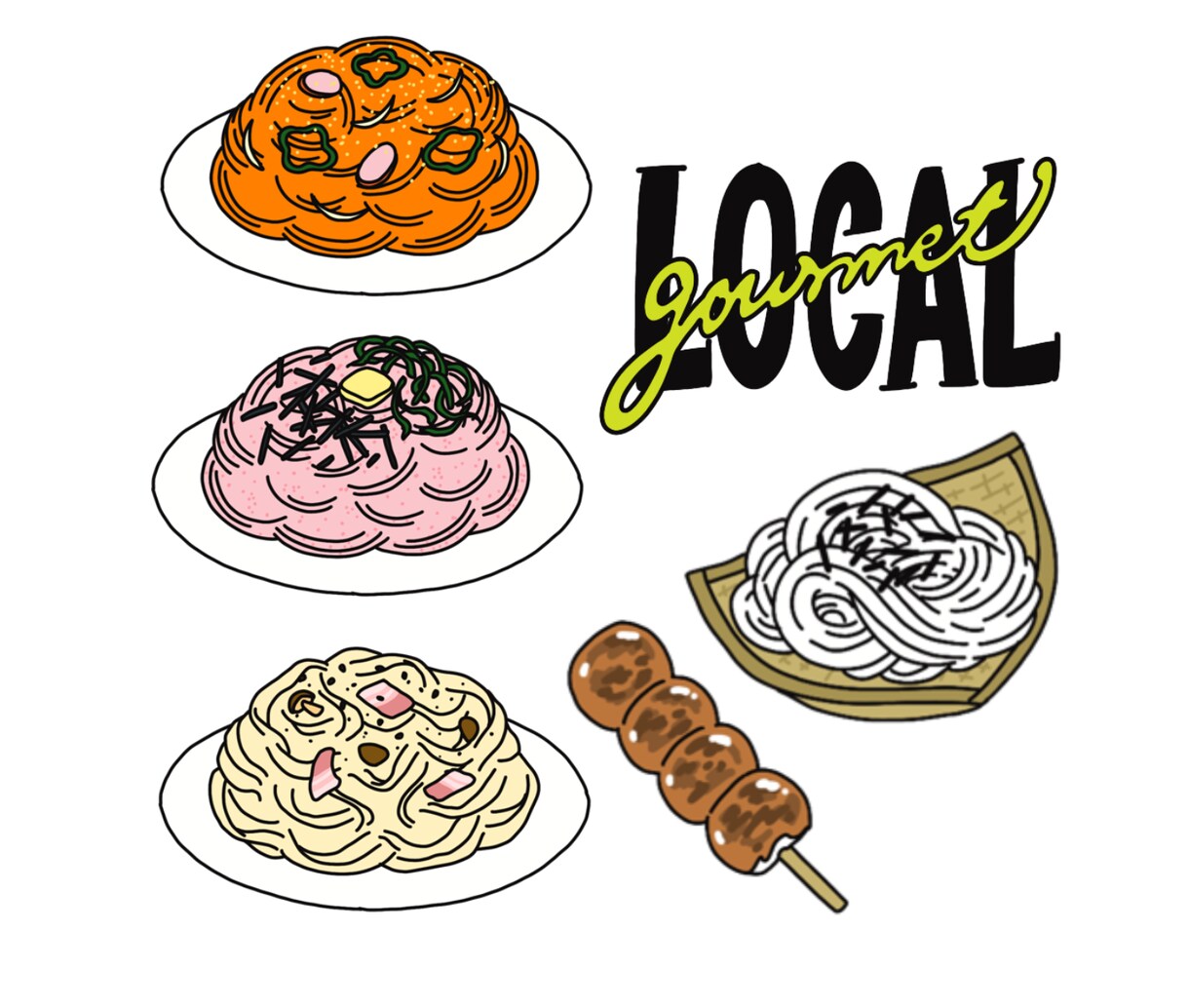 商用可！ポップで目を引く食べ物イラスト描きます 雑誌・WEB・メニューなどに使える可愛いイラスト イメージ5