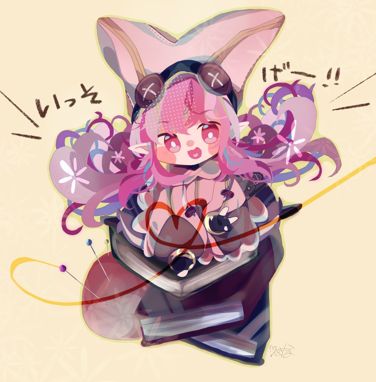 最短5日〜お急ぎ便有！】かわいいミニキャラ描きます 線画の有無の絵柄をお選び頂けます！ イメージ6
