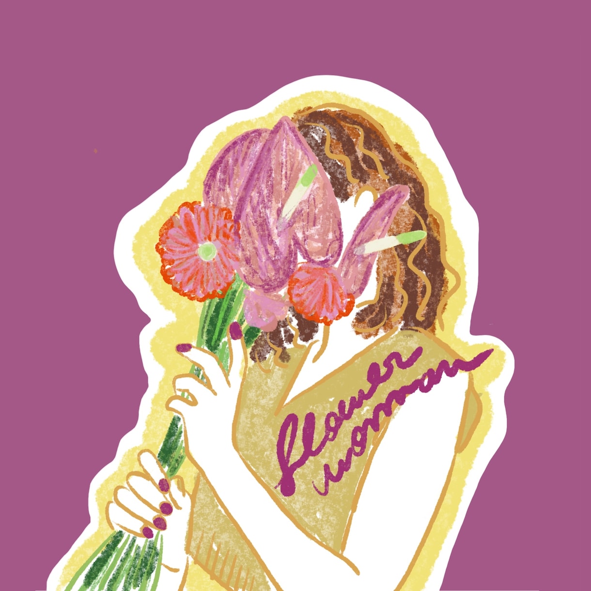 商用可！花をミックスしたおしゃれな人物像描きます 予算交渉可♡誕生花や好きな花でアイコンや挿絵やPR名刺にも！ イメージ5