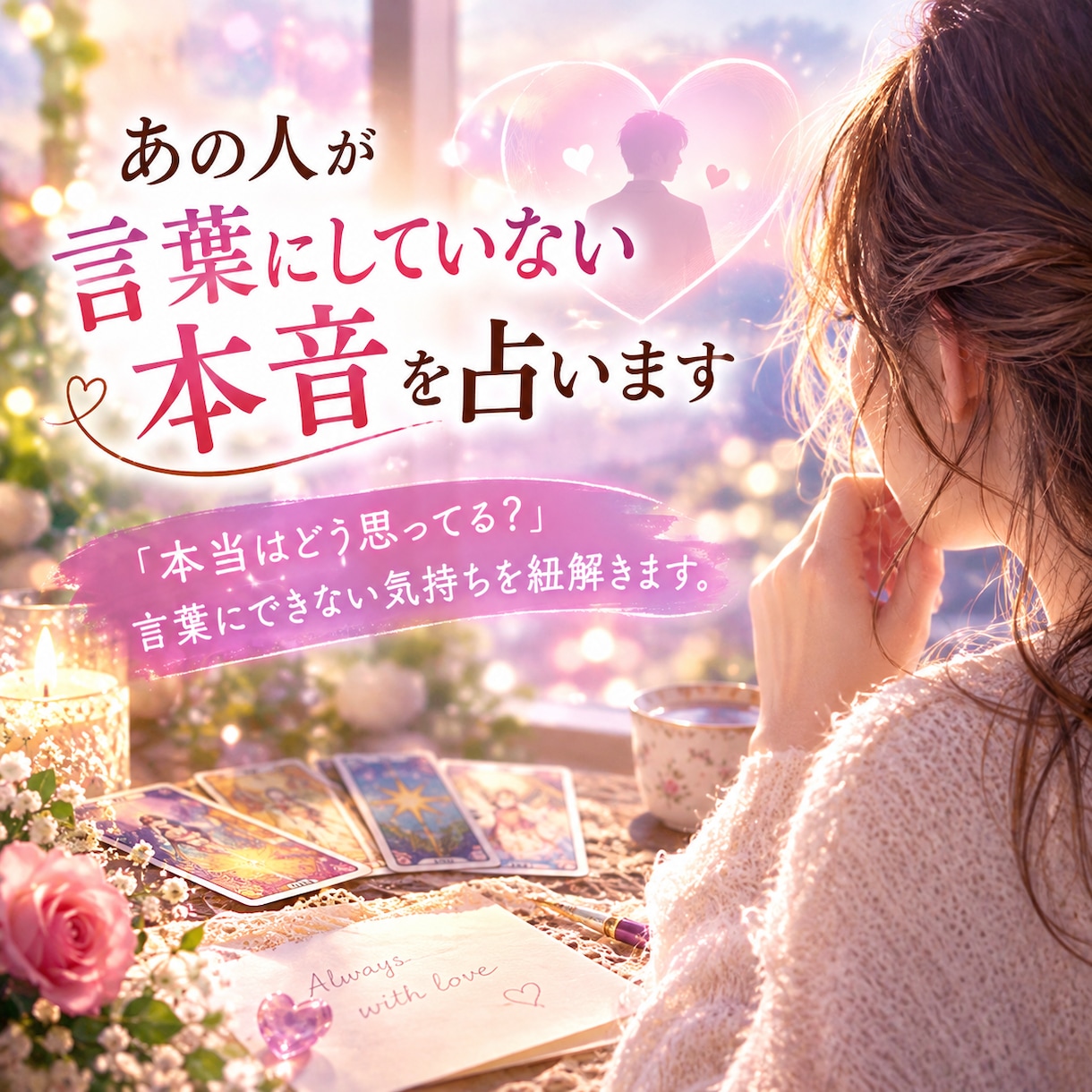 あの人が言葉にしていない本音を占います 「本当はどう思ってる？」言葉にできない気持ちを紐解きます イメージ1