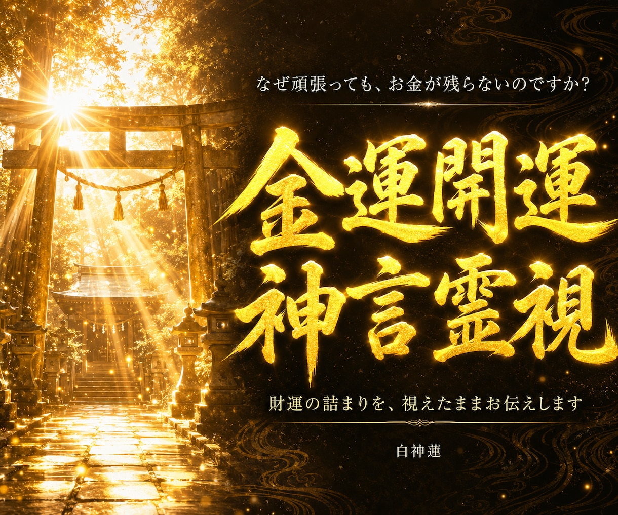 金運占い|財脈を神言霊視でお伝えします お金が来ない理由は、あなたの財脈にあります イメージ1