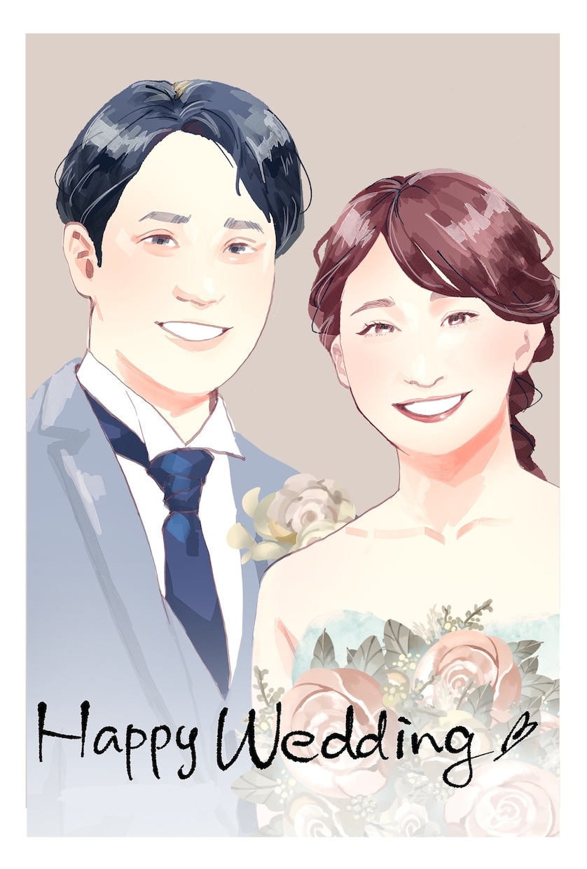 似顔絵作成します 結婚証明書、ウェルカムスペースなどにいかがでしょうか イメージ1