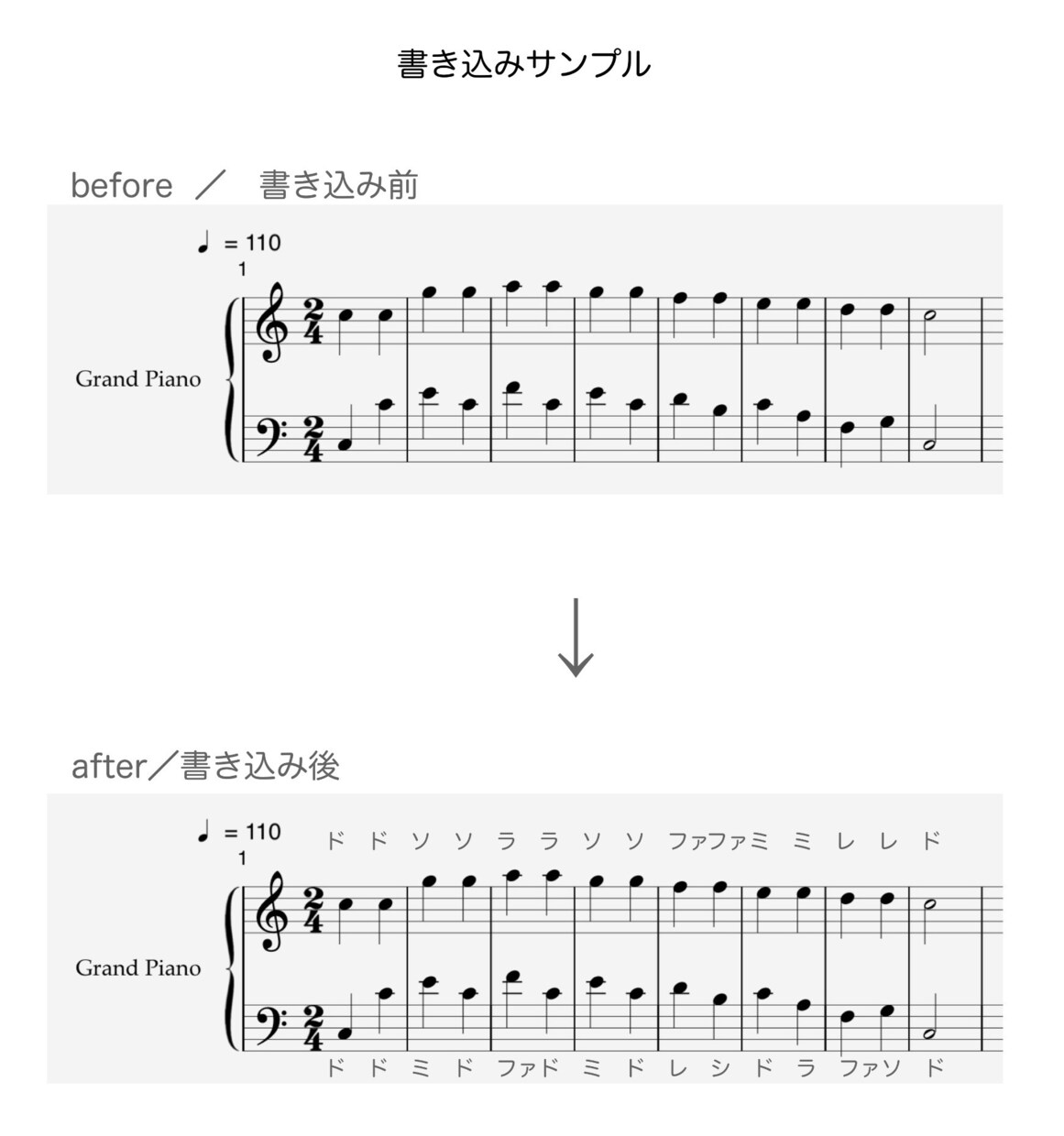 楽譜にドレミをわかりやすく書き込みます 楽譜が苦手な方の演奏をやさしくサポートします イメージ3