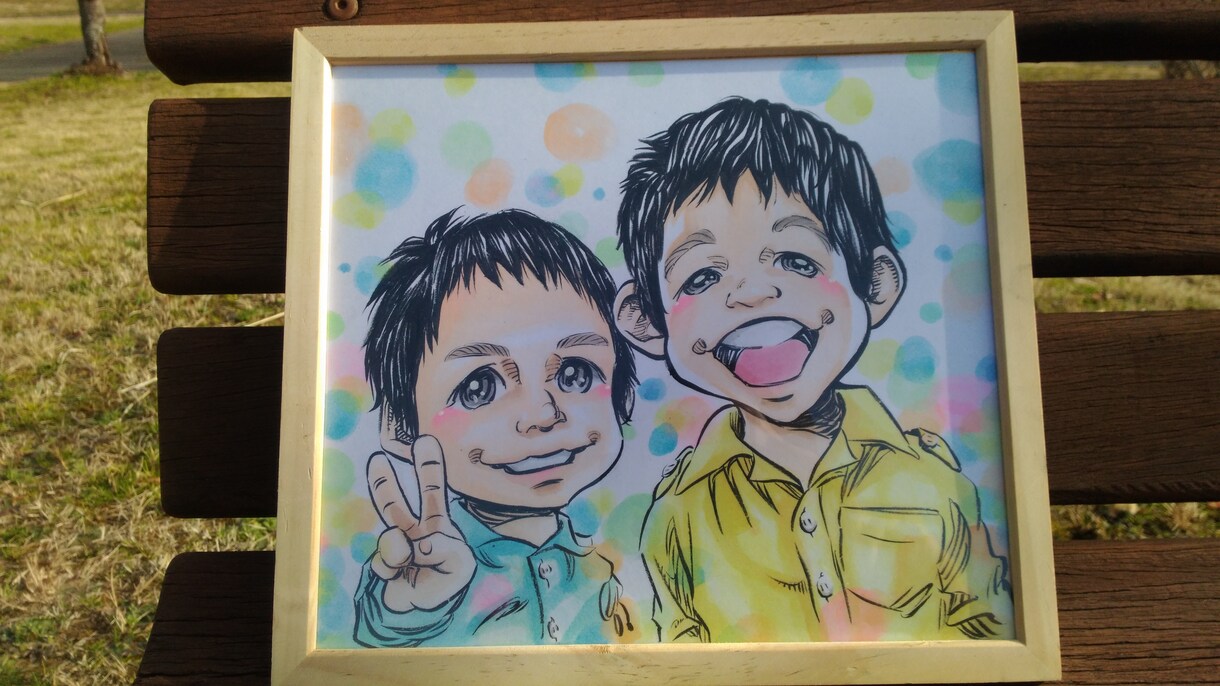 気持ちを込めた手描きの似顔絵を描きます 大切な人に似顔絵を贈ると、きっと笑顔になりますよ!(^^)! イメージ1