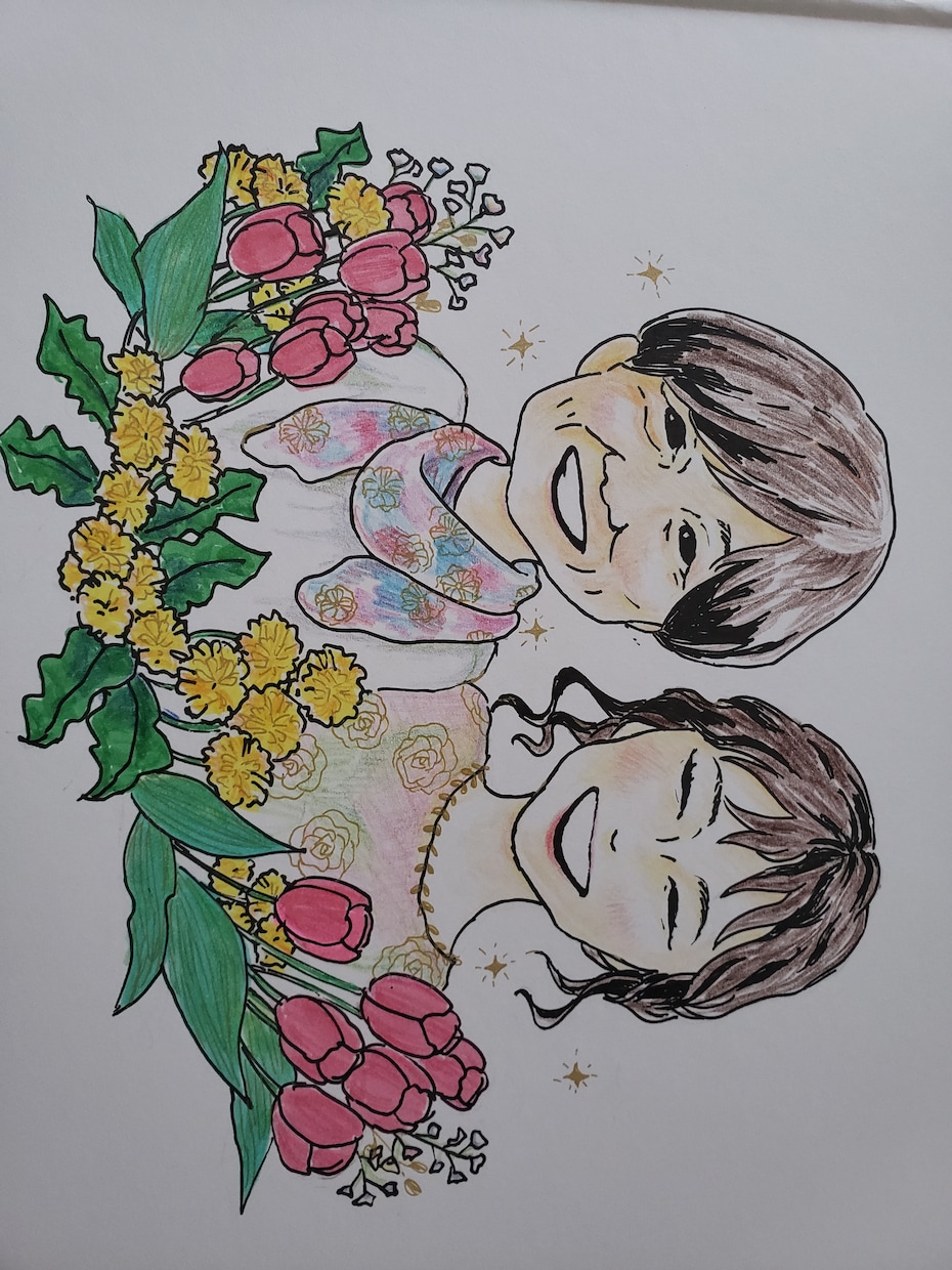 手書きの似顔絵をお描きします 思い出に残る似顔絵をプレゼントするお手伝いをさせてください◎ イメージ2