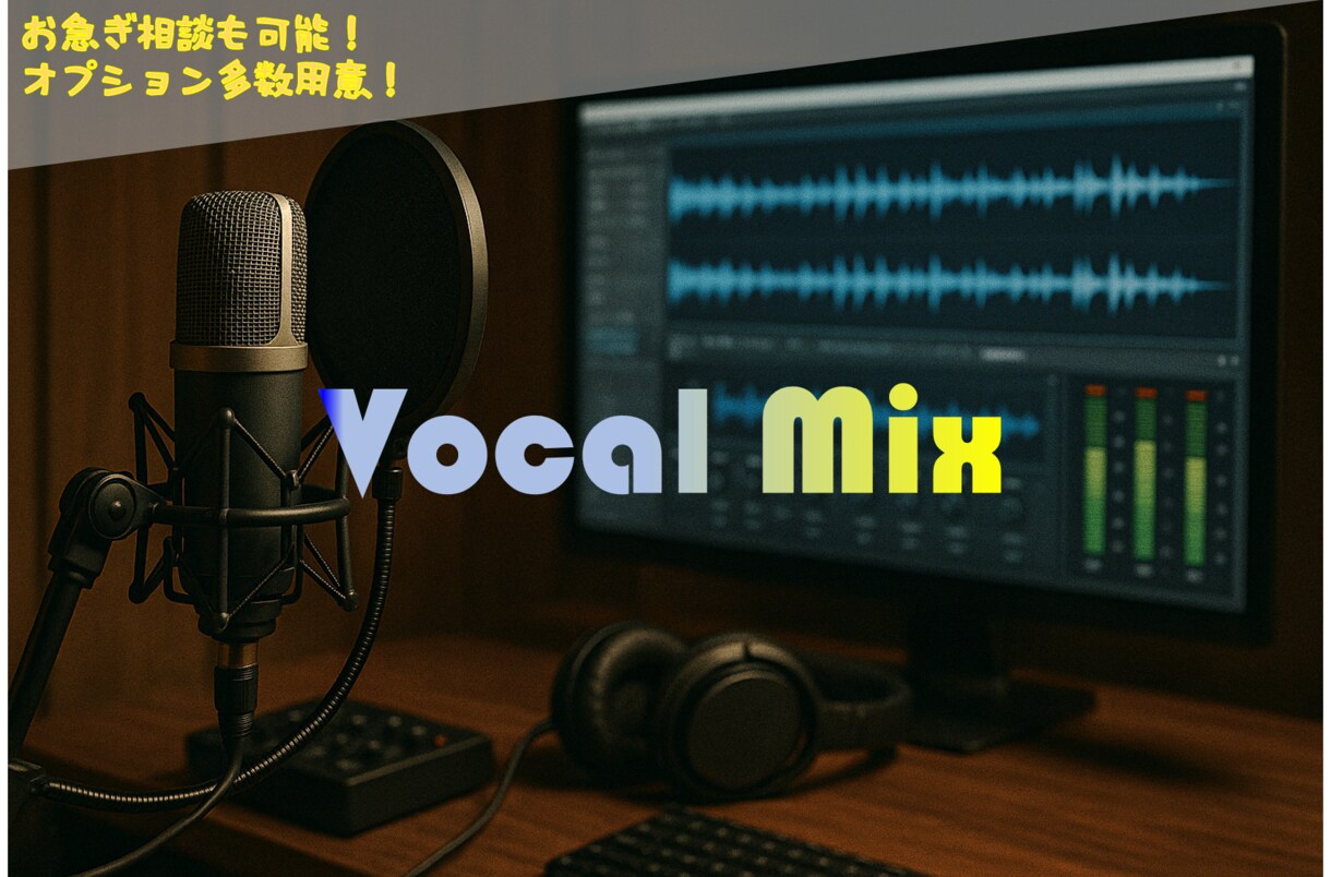 ボーカルミックス★あなたの声の魅力引き出します 基本作業全て込み！初心者の方の相談も受けます！ イメージ1