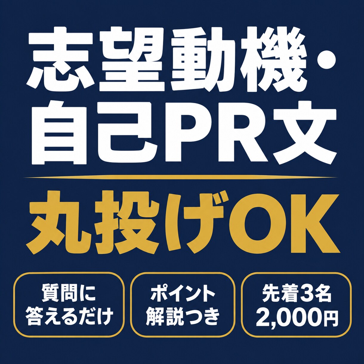 丸投げOK　志望動機・自己PR文を作成します 書類から面接まで使える、あなたの経験の言葉に イメージ1