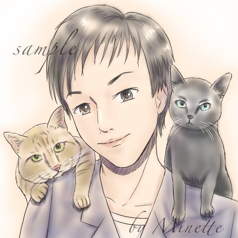 水彩画風SNSアイコン☆おしゃれ&綺麗に描きます 似顔絵イラストもよく合う優しいタッチです イメージ9