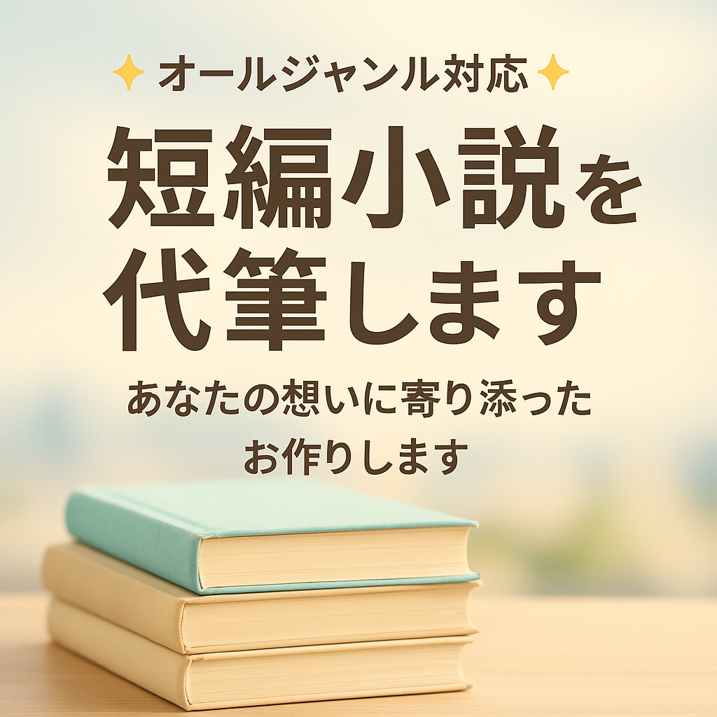 1文字1円〜あなたの想いを物語にします オールジャンル対応・小説／短編ストーリーを代筆します✍️ イメージ1