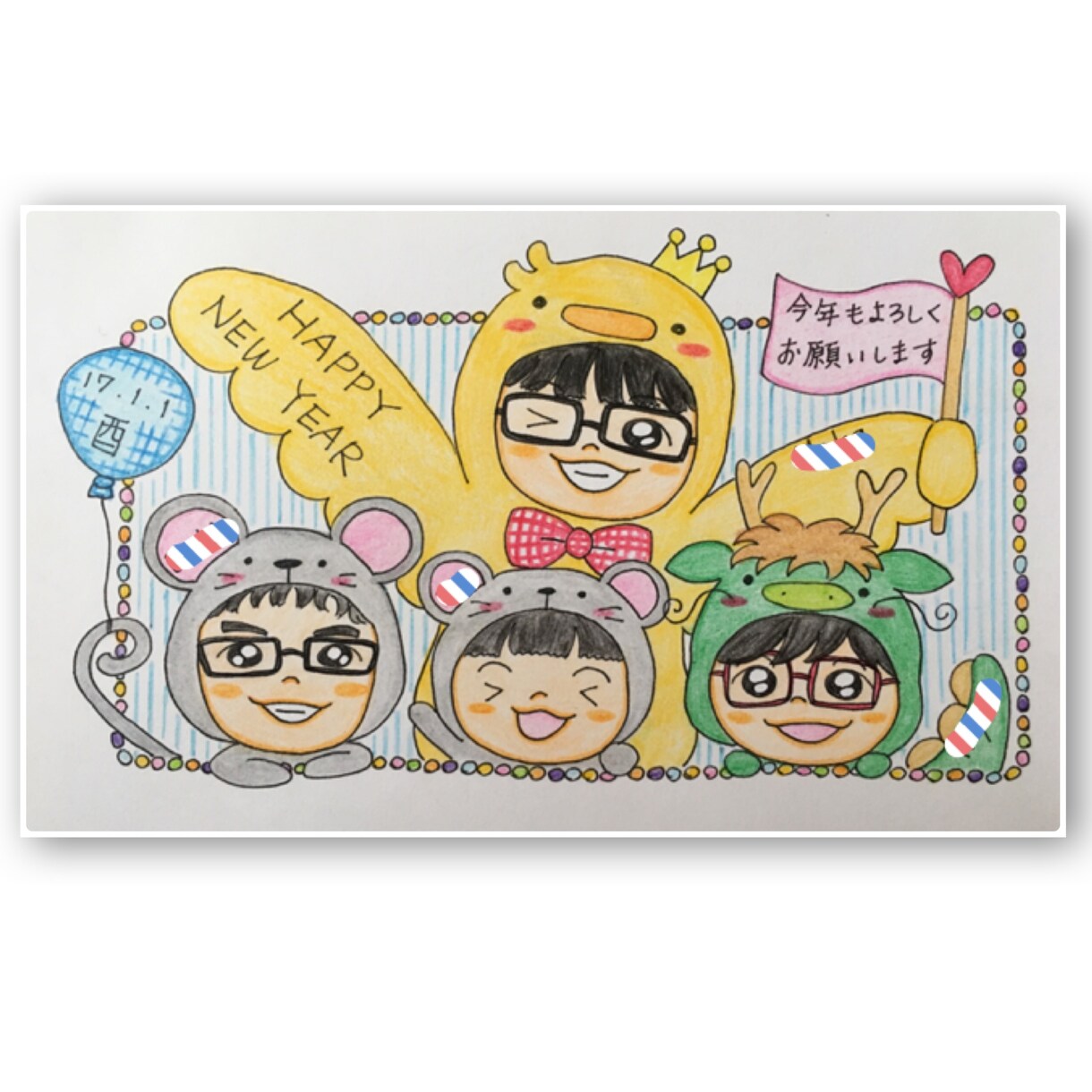 1名1500円〜年賀状用似顔絵お描きします 今年は手描き似顔絵付きの年賀状を作ってみてはいかがですか？ イメージ6