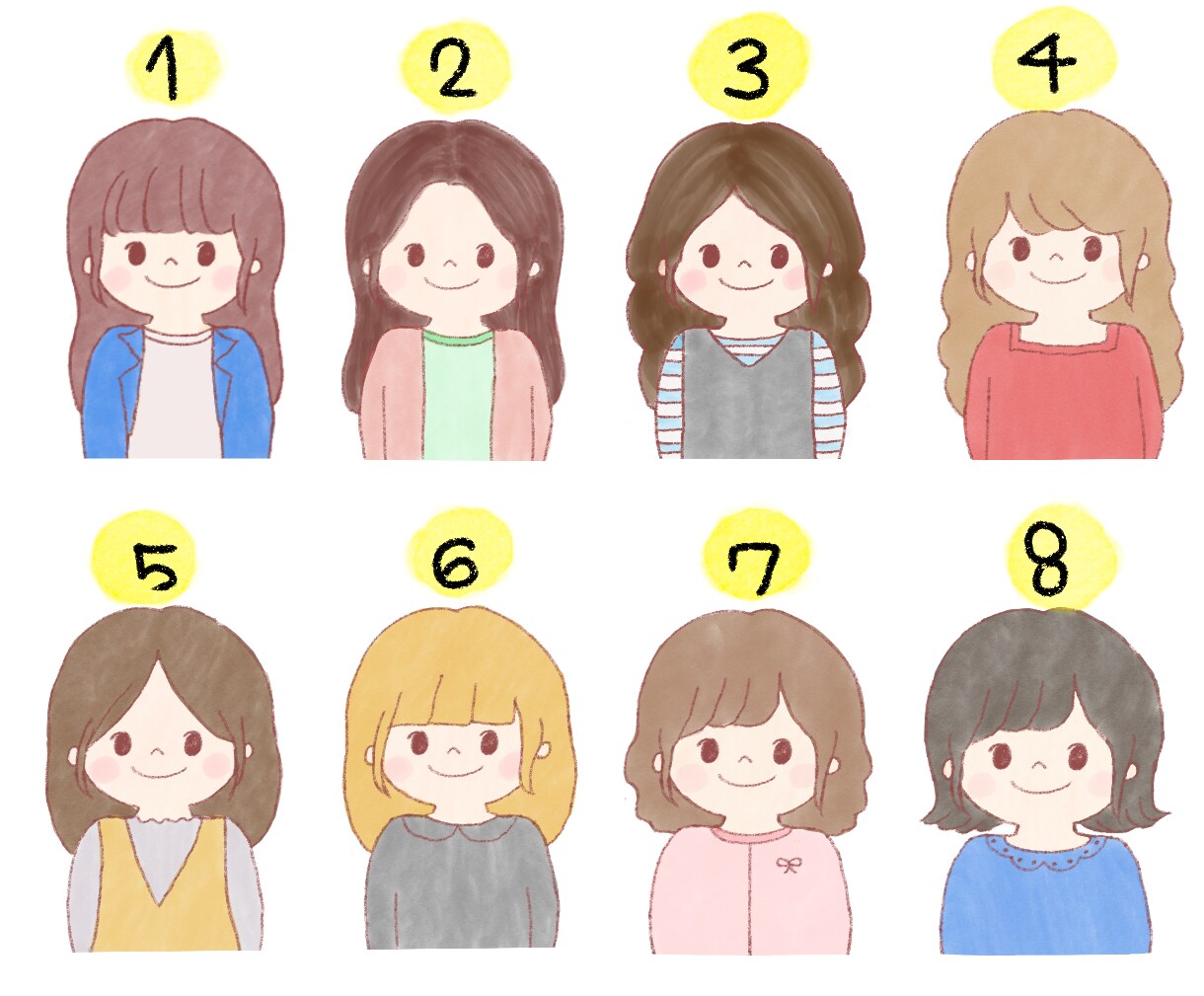 選べる♡完成品イラスト/SNSアイコンに使えます 23種類の女の子からお好きなイラストを選べます！ イメージ2