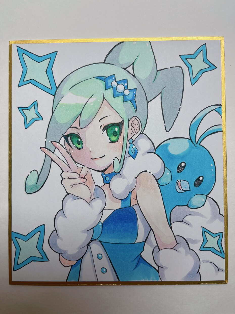 色紙に目を惹くイラスト制作します 色紙でお手元に可愛いをお届けします♪ イメージ3