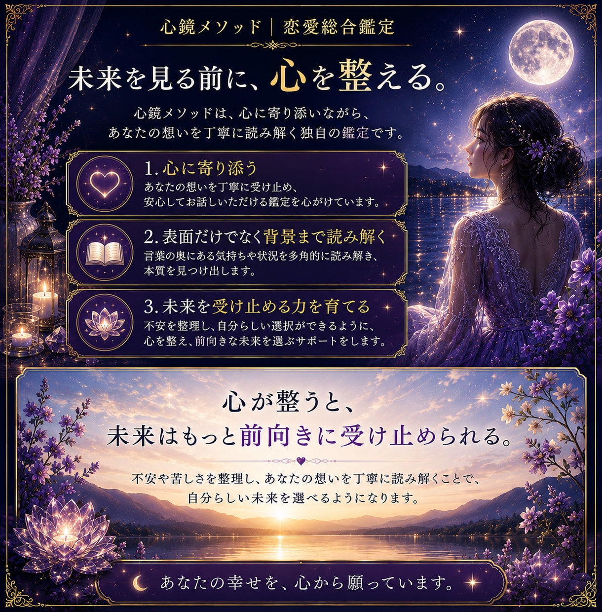 恋愛総合鑑定｜心鏡メソッドであなたの想いを映します 心が映れば、未来はもっと前向きに受け止められる イメージ5