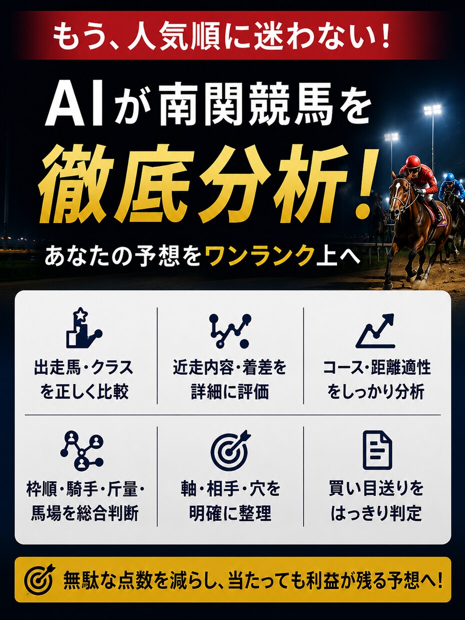 南関競馬の“なんとなく予想”を卒業させます 感覚頼みの予想を根拠ある分析へ イメージ3