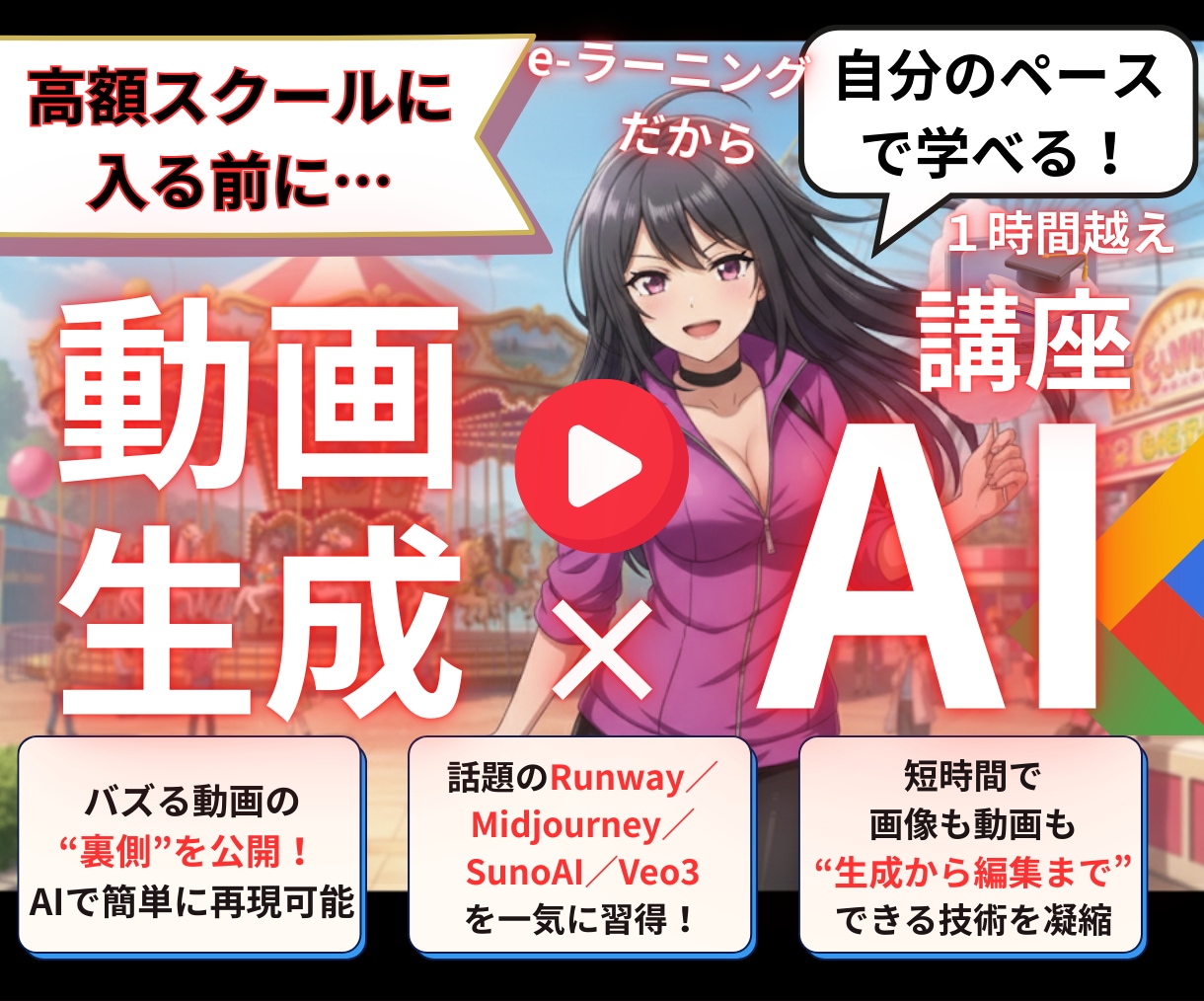 e-ラーニング/動画生成AI講座教材を販売します 話題のSora2も！高額スクールに入らずAI動画が作れます。 イメージ2