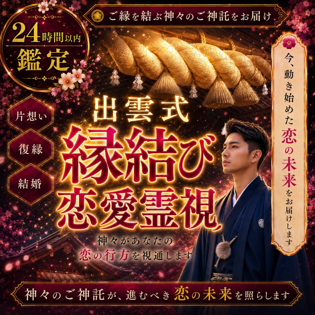 あなたの恋愛の結末を視ます 出雲式 占い 復縁 片思い 縁結び 霊視 複雑愛 結婚 イメージ1