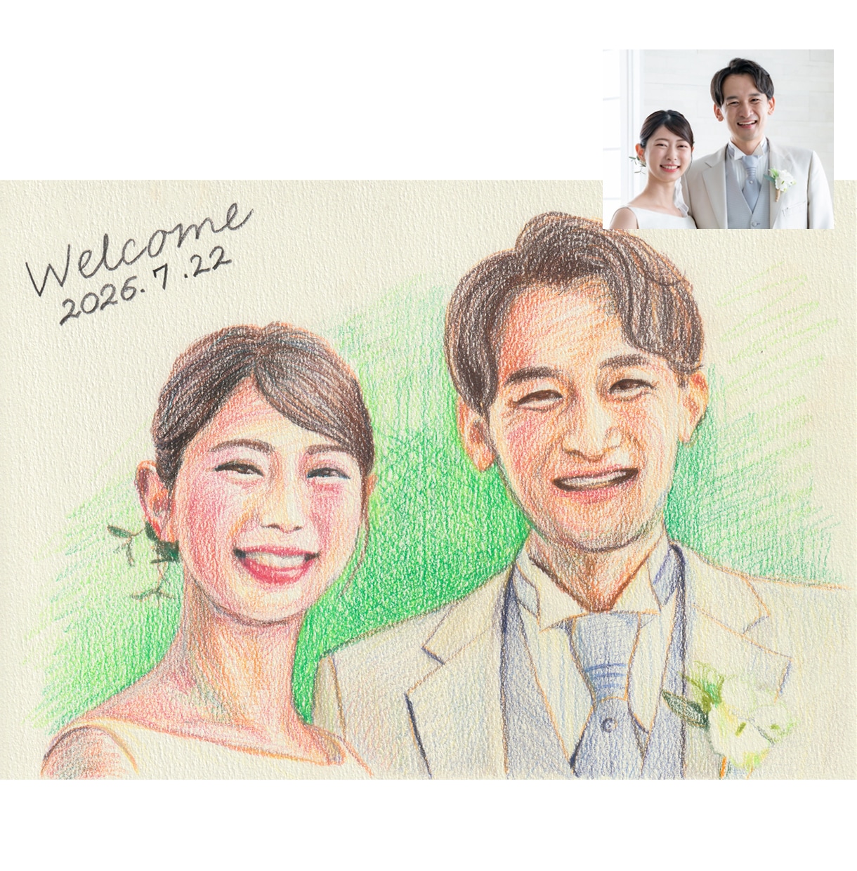 リアル　色鉛筆画｜写真から似顔絵描きます 飾りたくなる一枚を、手描きで。 イメージ4