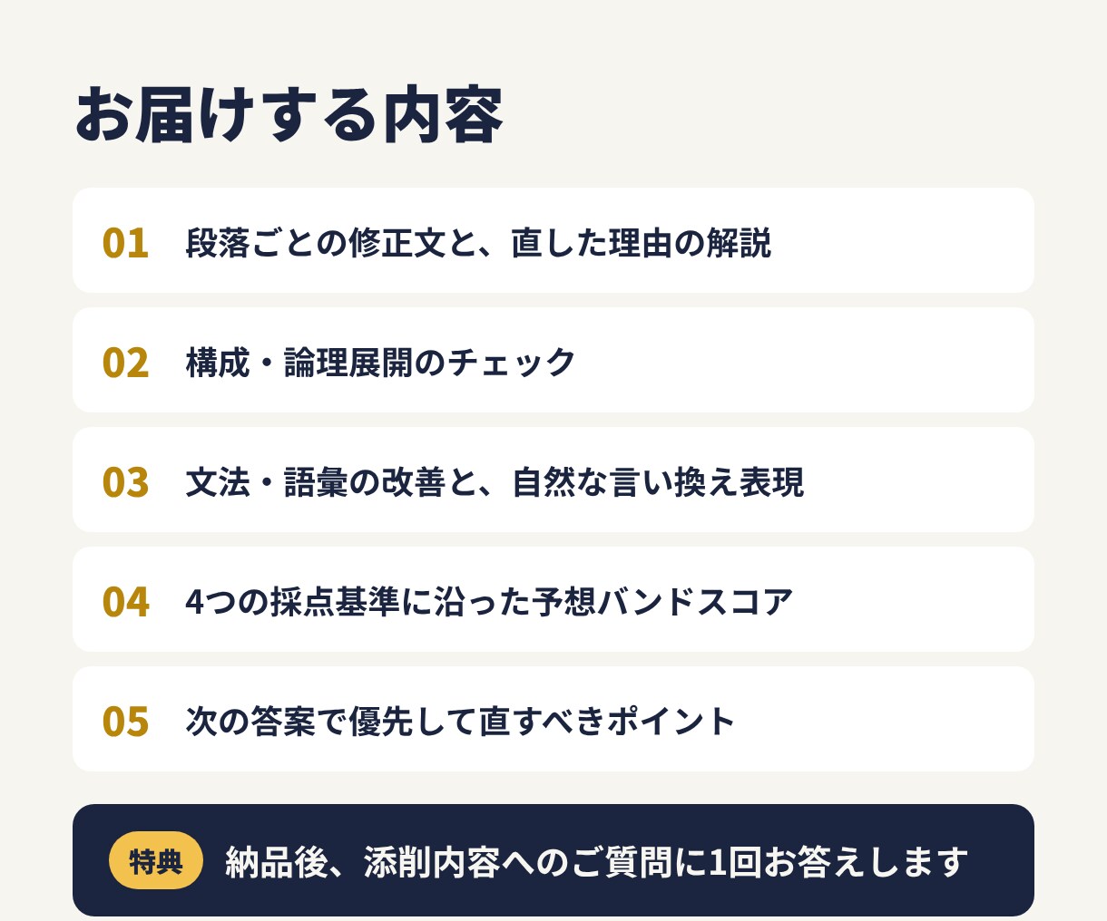 IELTSライティングタスク２を添削します 独学でWriting7.0取得。修正理由まで丁寧に解説します イメージ3
