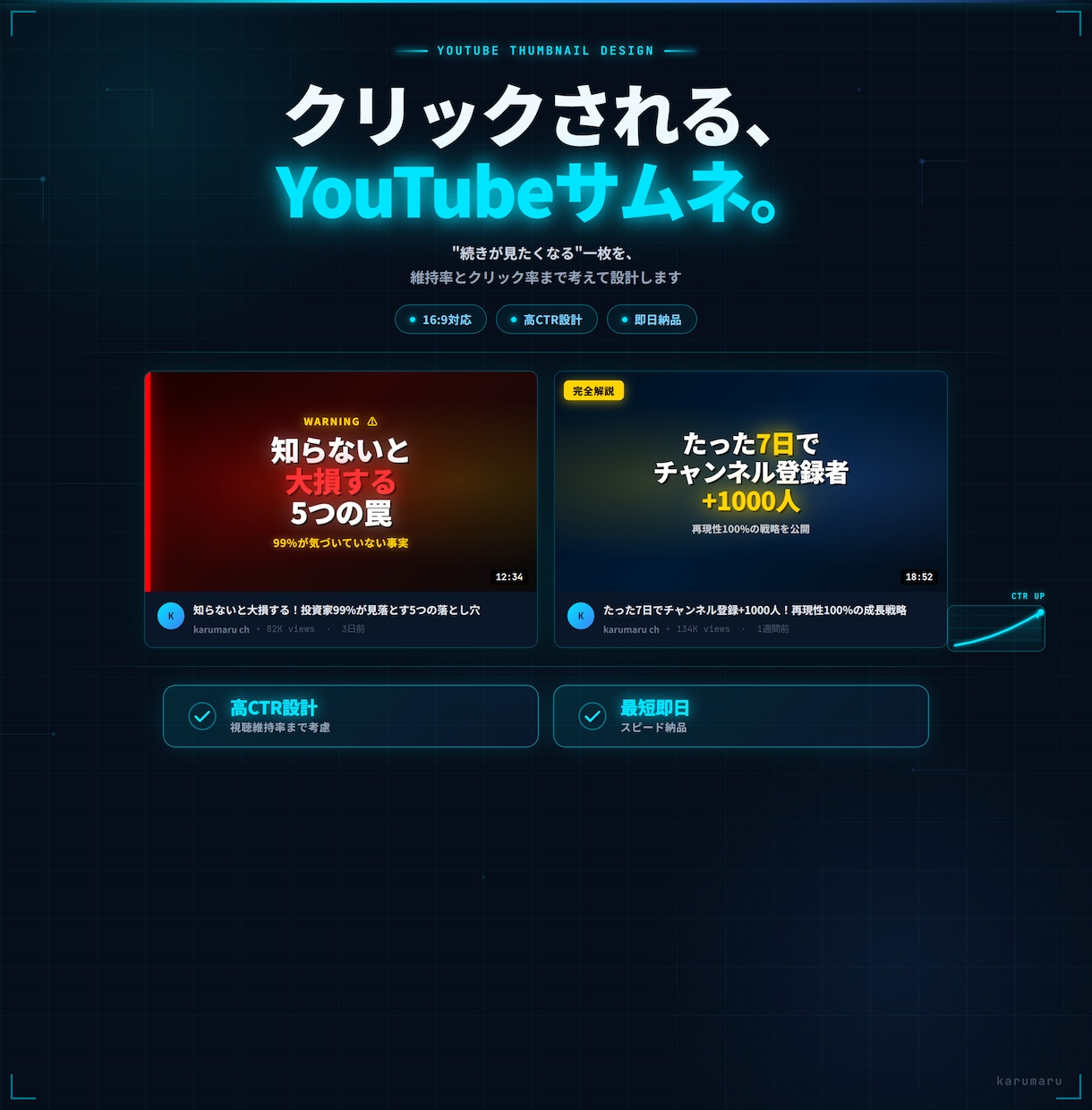 YouTubeのサムネを作りますます Youtubeサムネ、作ります イメージ1