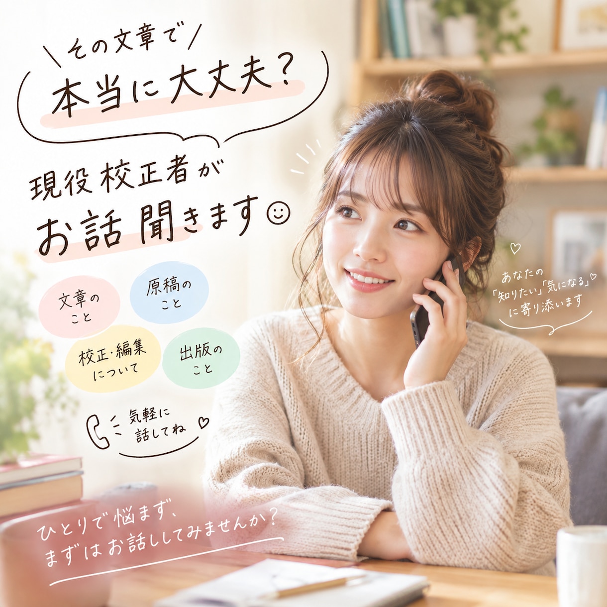 この文章でいいのかな？　現役校正者がお話聞きます 校正者目線で、あなたの文章のお悩みに寄り添います♡ イメージ1