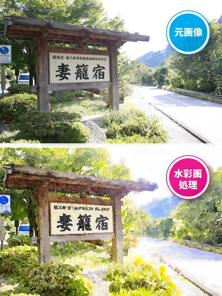 水彩画イラストを写真から制作。すぐ納品します 柔らかさを演出する画面に! また肖像権回避にも有効! イメージ2