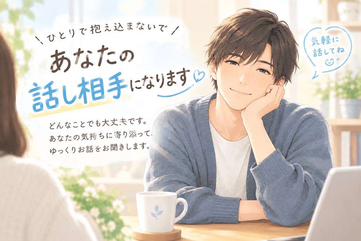 行動心理士が気軽に話せる相談相手になります あなたのペースで、ゆっくりお話ししませんか？ イメージ1