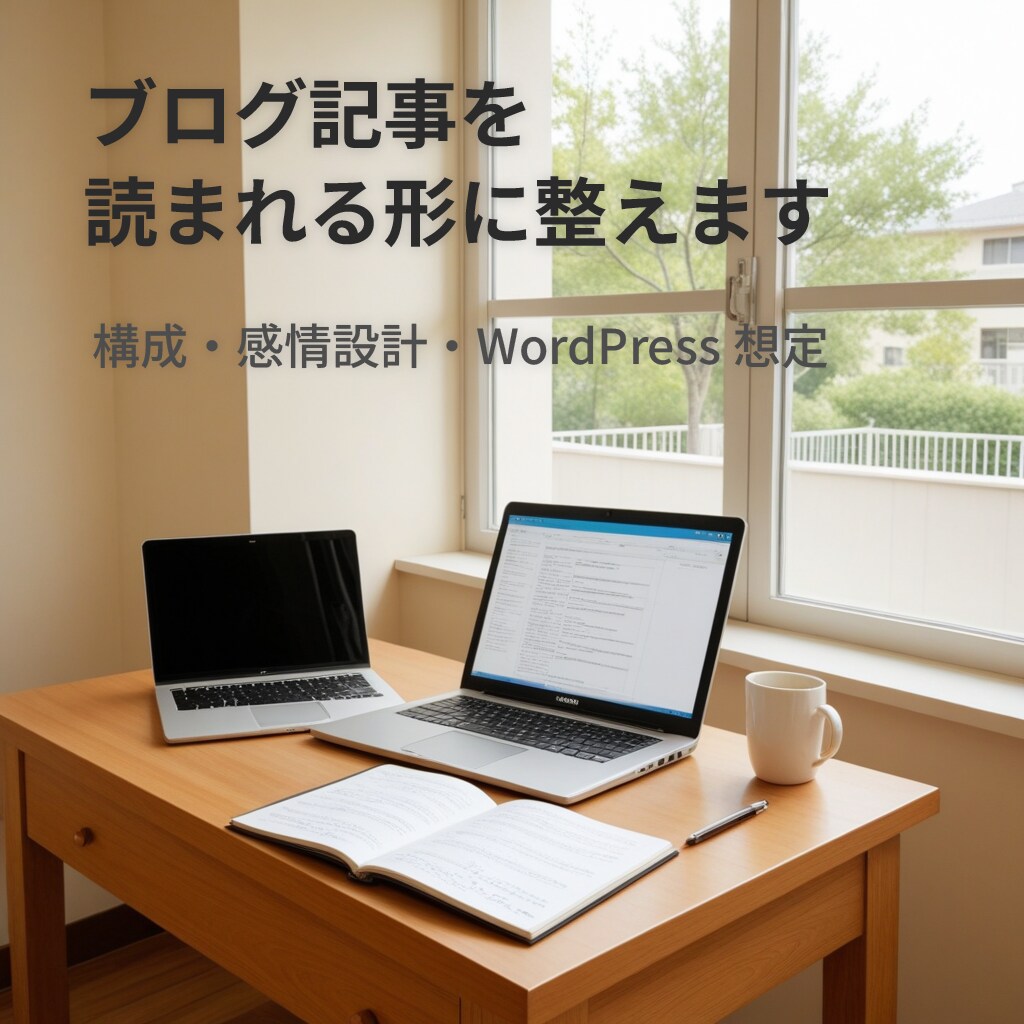 ブログ記事を「読まれる形」に整えます SEO構成・感情設計・WordPress想定込み イメージ1