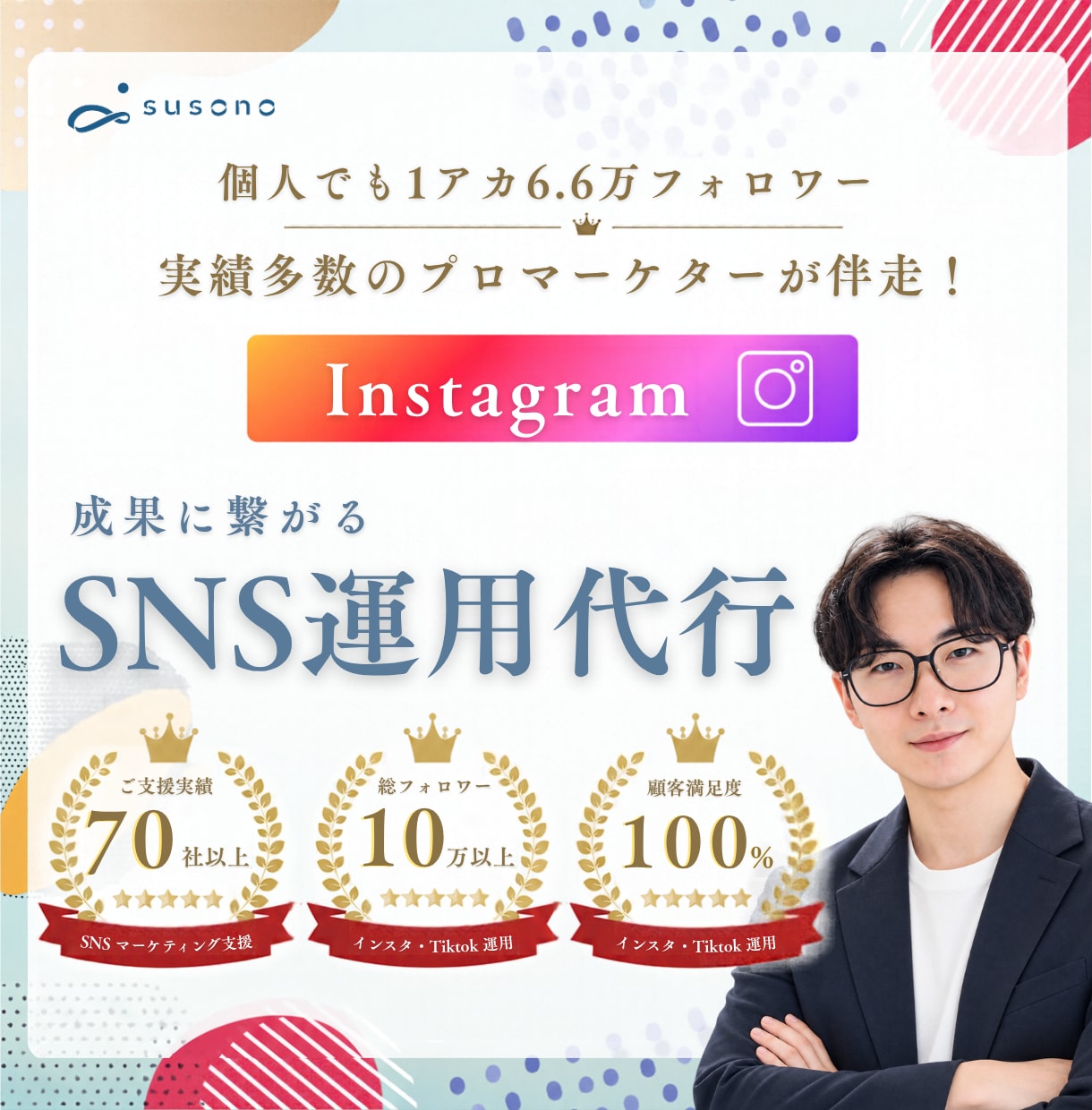 現役プロマーケター/成果に繋がるSNS運用します 累計70社以上を支援。戦略設計から制作・改善まで一貫対応 イメージ1