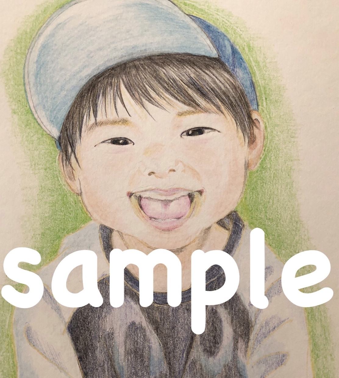 アナログ 手書き似顔絵 オーダー イラスト描きます 5名様限定価格 やわらかふんわりタッチ 色鉛筆 リアル記念日 イメージ4