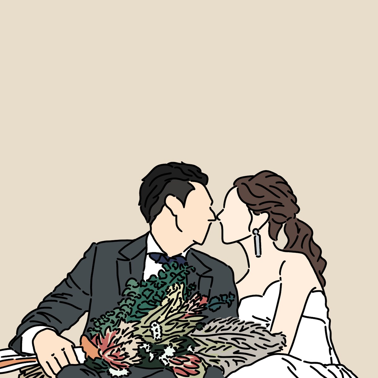 結婚式や記念日などをイラストでお届けします あなたの特別な日を彩る、心に残る1枚を。 イメージ8