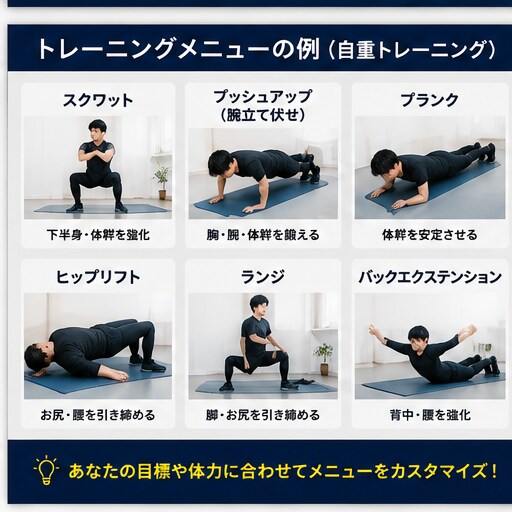 あなたに合った家トレメニューを作成します あなた専用の自宅筋トレメニューを作成 イメージ3